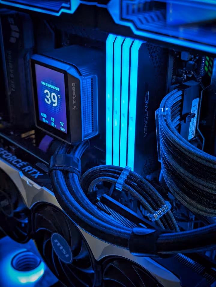 RGB CPU cooler fan with individually addressable LED lighting